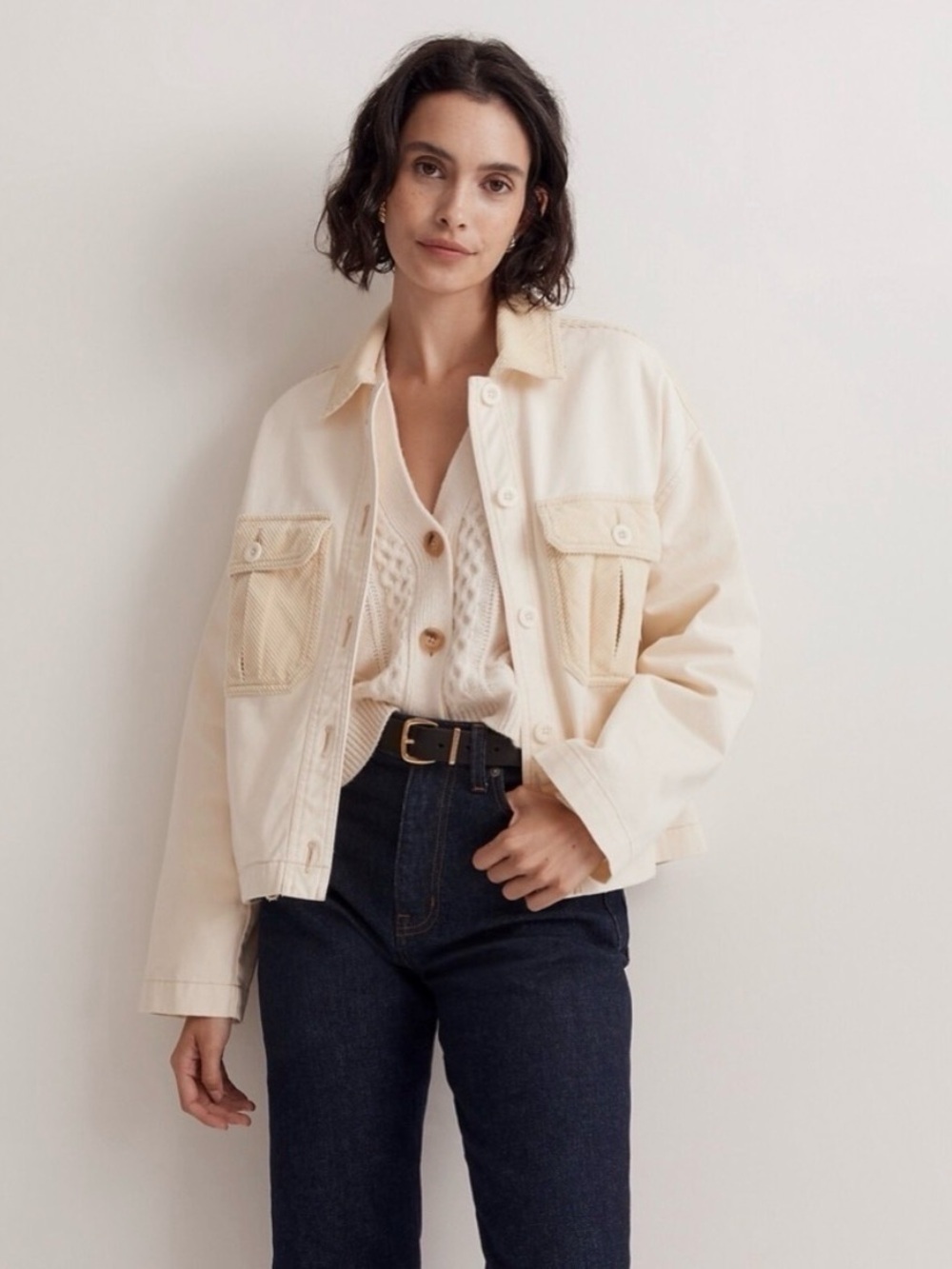Madewell NWT Chino Boxy Shirt-Jacket Denim & corduroy Shacket Size XL